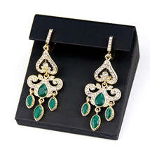 Water Crystal Morocco Algeria Flower Wedding Earring - £8.01 GBP