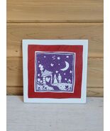 Tile Trivet Ceramic With Couple Under the Moon 6 x 6 - $35.23 CAD