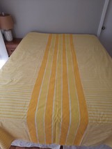 Vintage Spectator Stripes Vera Neumann Fitted &amp; Flat Sheet Yellow White Stripe - $39.55