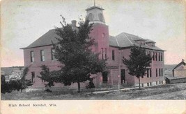 High School Kendall Wisconsin 1908 postcard - $7.43