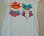 Okie Dokie Girls Tee Shirt Cool Kitty Cats Short Sleeve  Size S4 New W Tag - £8.93 GBP