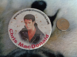 Chris MacDonald Elvis Impersonator Pinback Button Pin - as is 3&quot; - $4.94