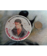 Chris MacDonald Elvis Impersonator Pinback Button Pin - as is 3&quot; - £3.91 GBP