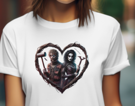 &quot;Chilling Horror-Inspired Heart Art with Unique Creepy Characters&quot; T-Shirt - $18.80
