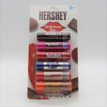 Hershey Delicious Lips 6 Flavored Lip Balms Bubble Yum, Twizzlers, Reese&#39;s, + - £8.49 GBP