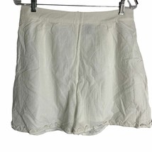 Shein High Waisted Shorts L White Swiss Dot Lined Back Zipper Lace Trim - $13.10