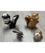 Vtg Miniature Glossed Porcelain Figurines Japan Dog Skunk Squirrel Rabbi... - $280.41 MXN