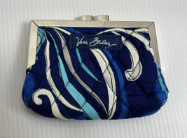 USED Vera Bradley Mediterranean Blue Mosaic Kisslock Coin Purse  B22216 - £5.69 GBP