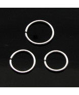 3pc Set Sterling Silver Nose septum Ring hoop wire seamless 22 Gauge 22 g - $306.15 MXN
