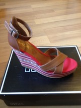 Mia Women&#39;s Shoes Wedge Brown &amp; Red Shoes Size 9.5 NWB - £22.53 GBP