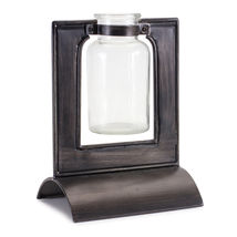 Glass Bottle Vase in Metal Holder 8&quot;H - 790593 - $49.60
