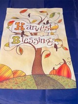 Thanksgiving Garden House Flag Harvest Blessings 12&quot; x 18&quot; Pumpkins Fall... - £6.70 GBP