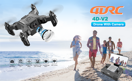 4DRC-V2 RC Quadcopter Mini Drone Foldable Wings WIFI FPV With Camera Bun... - $36.49