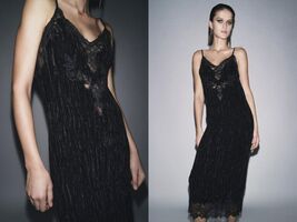 NWT ZARA VELVET LACE SLIP DRESS ZW COLLECTION M - $99.99