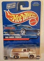 Hot Wheels 1999 Diecast Car 1956 Ford White Panel Truck Hood Opens - $12.78