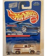 Hot Wheels 1999 Diecast Car 1956 Ford White Panel Truck Hood Opens - $12.78