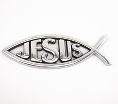 3D Car Chrome Decal Emblem Sticker Religious God JESUS Christian Fish Symbol - £5.00 GBP