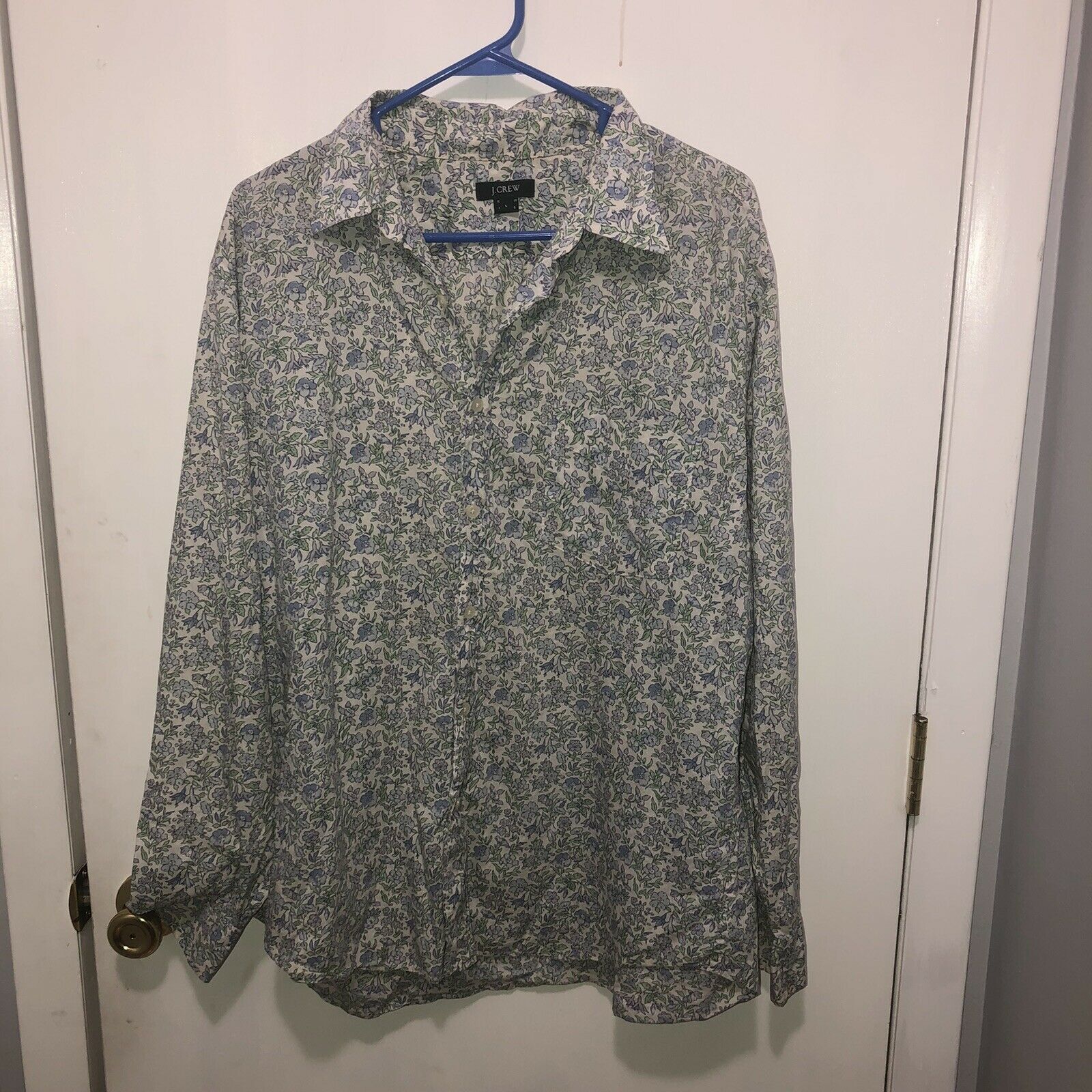 J Crew Floral Print Almost Vintage L/S Button Shirt Mens Large Made In Hong Kong - $17.81