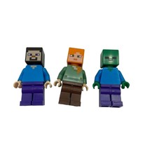 Lego Minifigures Minecraft, Alex and Steve &amp; Zombie. - £9.46 GBP
