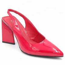 Bar III Women Slingback Pointed Toe Heels Arrica Size US 7.5M Red Faux Patent - £32.16 GBP