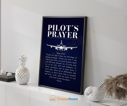 Pilot&#39;s Prayer Wall Art Aviation Prints Airplanes Canvas Quote Wall Decor -P860 - £19.70 GBP+