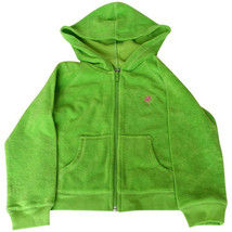 LILLY PULITZER Green Stretch Cotton French Terry Toby Hooded Zip Jacket Girls 4 - £23.56 GBP