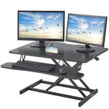 VEVOR Standing Desk Converter 2-Tier Stand up Desk Riser 36&quot; Adjustable Height - £131.86 GBP