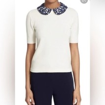 Alice + Olivia Braylee Short Sleeve Sweater Detachable Collar Womens Siz... - $62.76