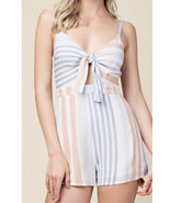 wild honey pastel sleeveless cut out tie front adjustable romper size la... - £12.56 GBP