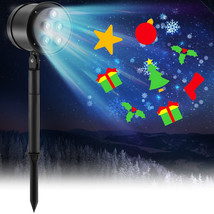 Christmas Projector Light LED Projection Lamp with Lawn Stake &amp; 5 LED Li... - £52.07 GBP