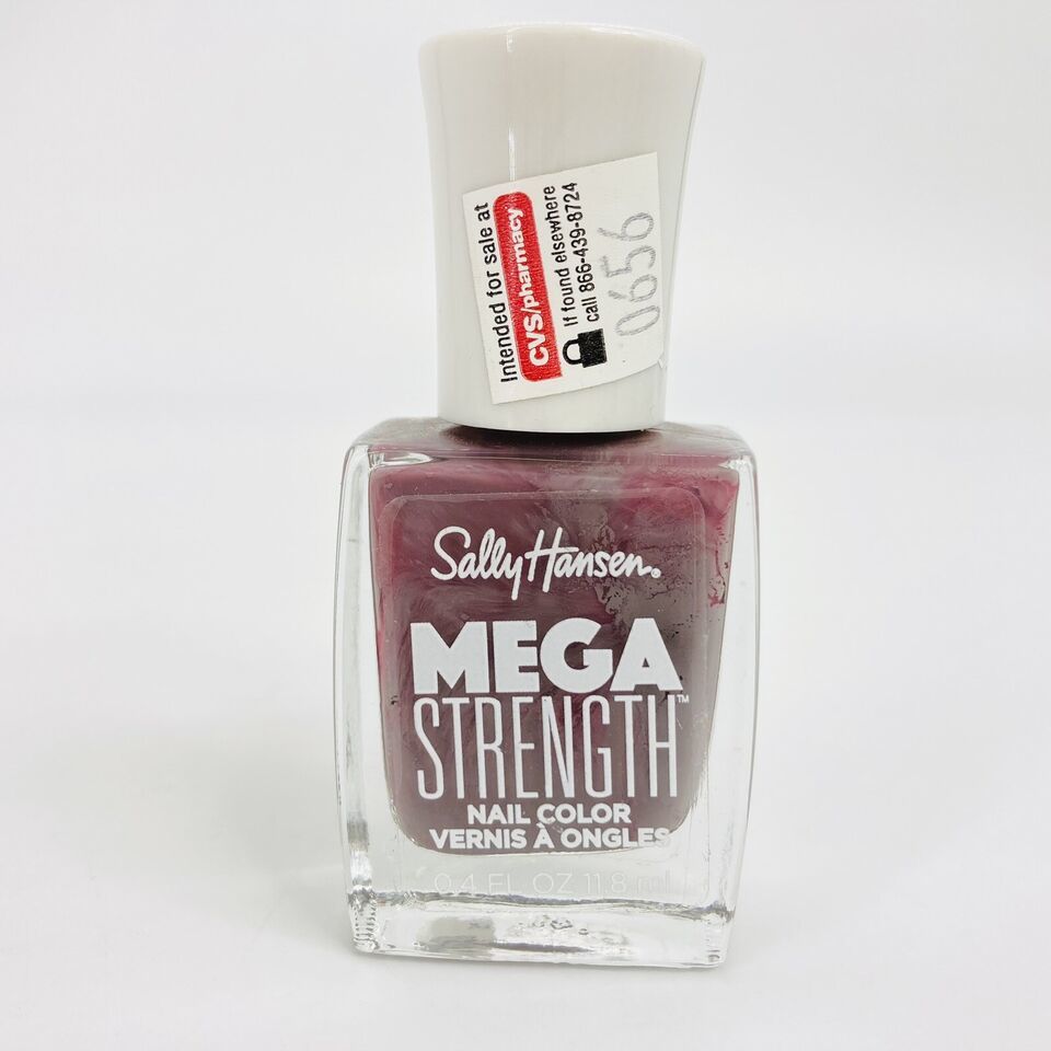 Sally Hansen Mega Strength Nail Color Polish #060 Here To Stay Purplish ... - $2.97