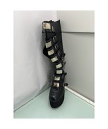 Goth Punk Women&#39;s Boots Black Platform Knee High Size 5 - £31.26 GBP