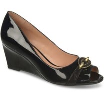 Naturalizer Excel, Women&#39;s Patent Wedge Shoes, Black, Size 7.5 W - £25.89 GBP