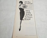 Lady Schick Crown Jewel Ladies Shaver Brushed Lady in Dress Vtg Print Ad... - $10.98