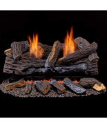 Ventless Dual Fuel Gas Log Set - 24 In. Stacked Red Oak - €262,47 EUR
