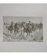 Original 1892 PRINT Frederic Remington CENTURY CO. Western Cowboy Horses - $37.04