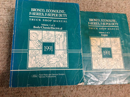 1991 Ford F-150 250 F250 350 BRONCO Camion Service Shop Réparation Manuel Set 91 - £175.81 GBP