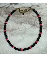 Black and Pink Beaded Anklet - €5,10 EUR