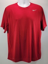 D) Nike Dri-Fit Short Sleeve Red Polyester T-Shirt Men&#39;s Large - $14.84
