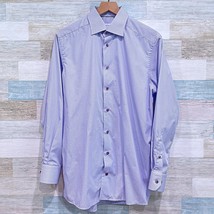 ETON Contemporary Spread Collar Dress Shirt Blue Purple Plaid Mens 15.5 39 - £56.27 GBP