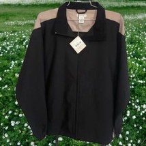 Cutter &amp; Buck black tan windbreaker Zip Up jacket Ladies Size XL Golfing - £26.18 GBP