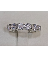 4Ct Rotondo Diamanti Finti Eternity Fascia Stile 14k Placcato Oro Bianco... - $121.52 CAD