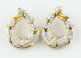 Authenticity Guarantee 
Beautiful 14k Two-Tone Gold Loop Diamond Earrings TDW... - £3,862.06 GBP