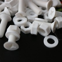 20x White Countersunk Plastic Nuts &amp; Bolts, M6 x 20mm, Anti-Corrosion, S... - £13.16 GBP