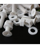20x White Countersunk Plastic Nuts &amp; Bolts, M6 x 20mm, Anti-Corrosion, S... - £13.14 GBP