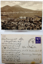 Bay of Mergellina Smoking Mt Vesuvius Napoli Divided Back RPPC 1950 Postcard b - £7.82 GBP