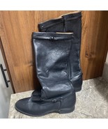 J Crew Black Leather Knee High Riding Boots Women&#39;s Size 9 #96606 Hard T... - $64.99