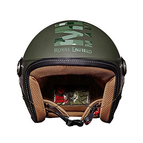 Royal Enfield Chopper Open Face Camo MLG Helmet with Clear Visor Battle ... - $155.99