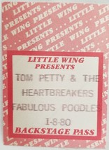 TOM PETTY / FAB POODLES - VINTAGE ORIGINAL 1980 CLOTH CONCERT BACKSTAGE ... - $20.00
