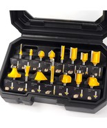 MNA Router Bits Set 15 Pieces 1/4 Inch, Router Bits Kit, DIYer, Carrying... - £26.85 GBP